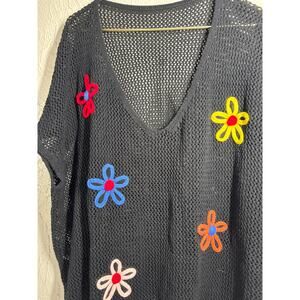 Bloomchic Stereo Flower Design Slit Hem Swim Cover Up Dress‎ Size 22-24